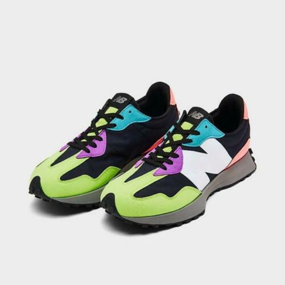 New Balance 327 Mens Gym Sneakers Shoes Black Multicolor MS327EA NEW Multi Sz - Picture 4 of 7